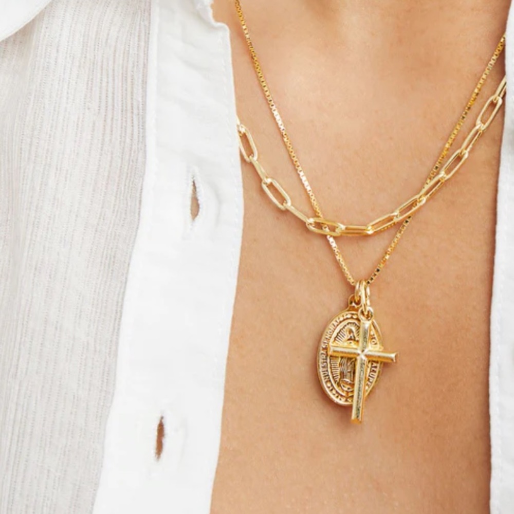 M jewelers cross necklace